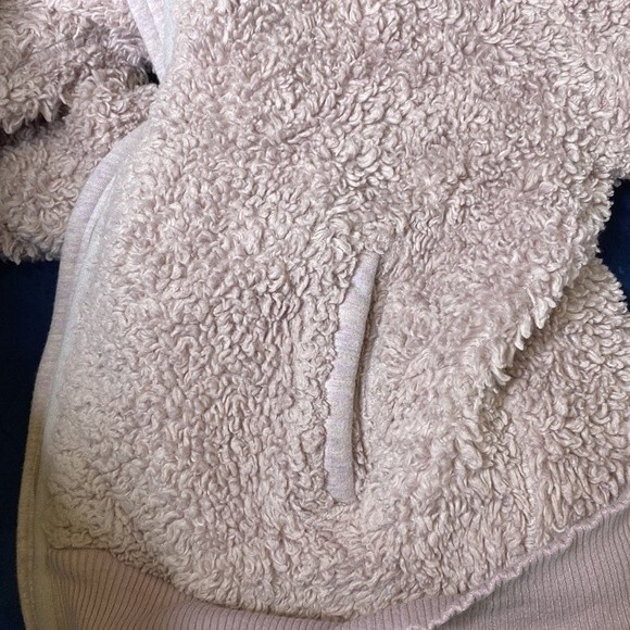 Athleta Girl Pink Sherpa Zip Up Hoodie jacket - Picture 7 of 8